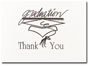 Black Graduation Thank You Note Card