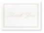 Pearl Border White Foil Thank You Note Cards