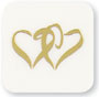 Gold Double Hearts Seals 25pk.