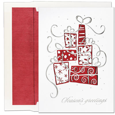 Silver and Red Gifts Boxed Cards