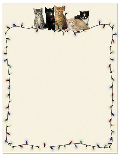 Christmas Kitties Letterhead - 100 Pack