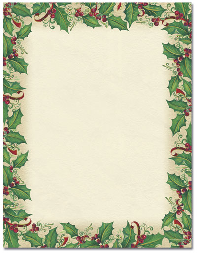 Dancing Holly Letterhead - 80 pack