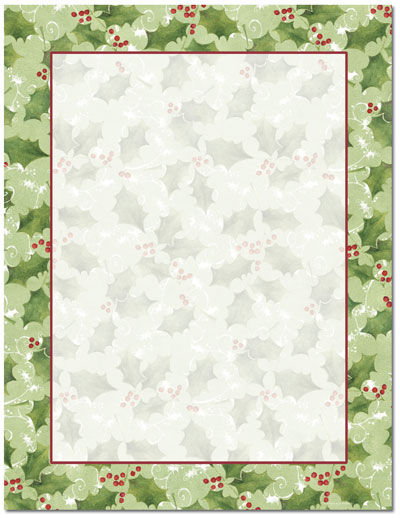 Jolly Holly Letterhead - 80 pack