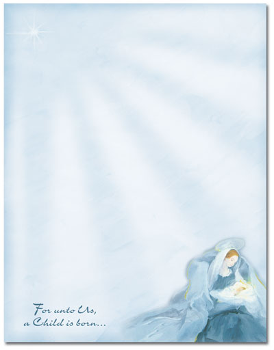 Mary With Baby Jesus Letterhead - 25 Pack
