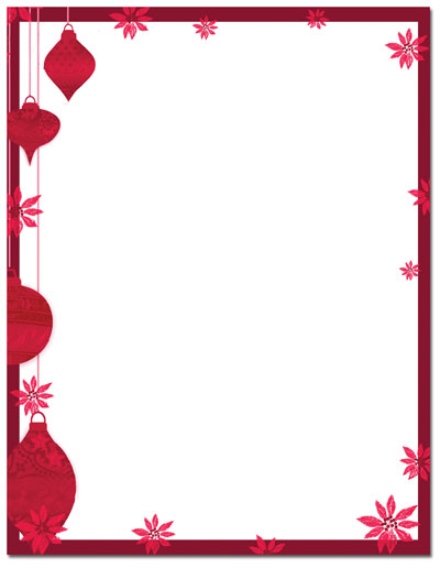 Painted Poinsettia Letterhead - 25 Pack