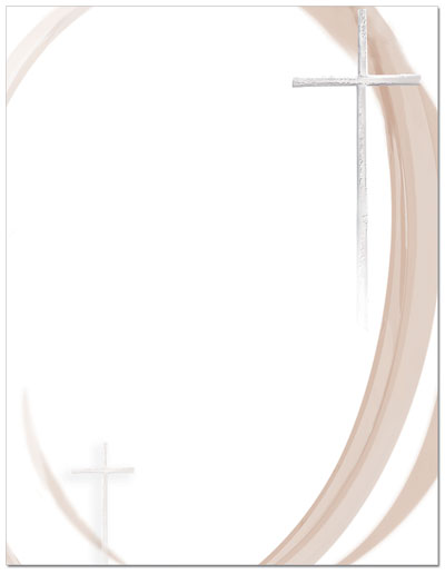 Swirls & Cross Letterhead - 100 pack