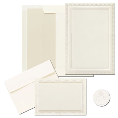 Pearl Frame with Squares Invitation & Note Card Kit